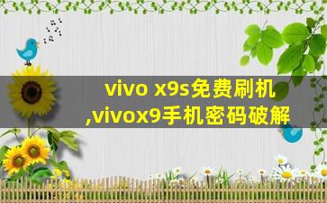 vivo x9s免费刷机,vivox9手机密码破解